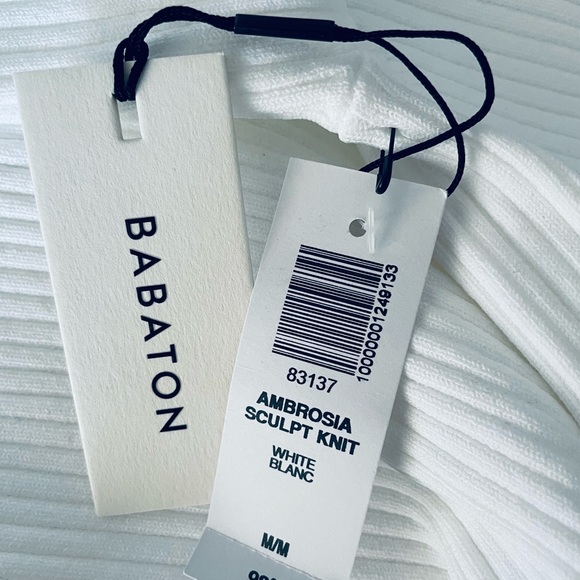 NWT Aritzia Babaton Skulpt Knit Tie Back Long Sleeve Shirt Size M - Picture 9 of 9